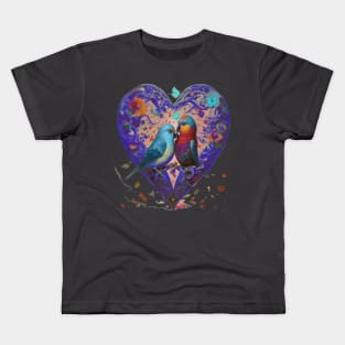 Galentines day and Valentine’s Day parrot’s canoodling Kids T-Shirt